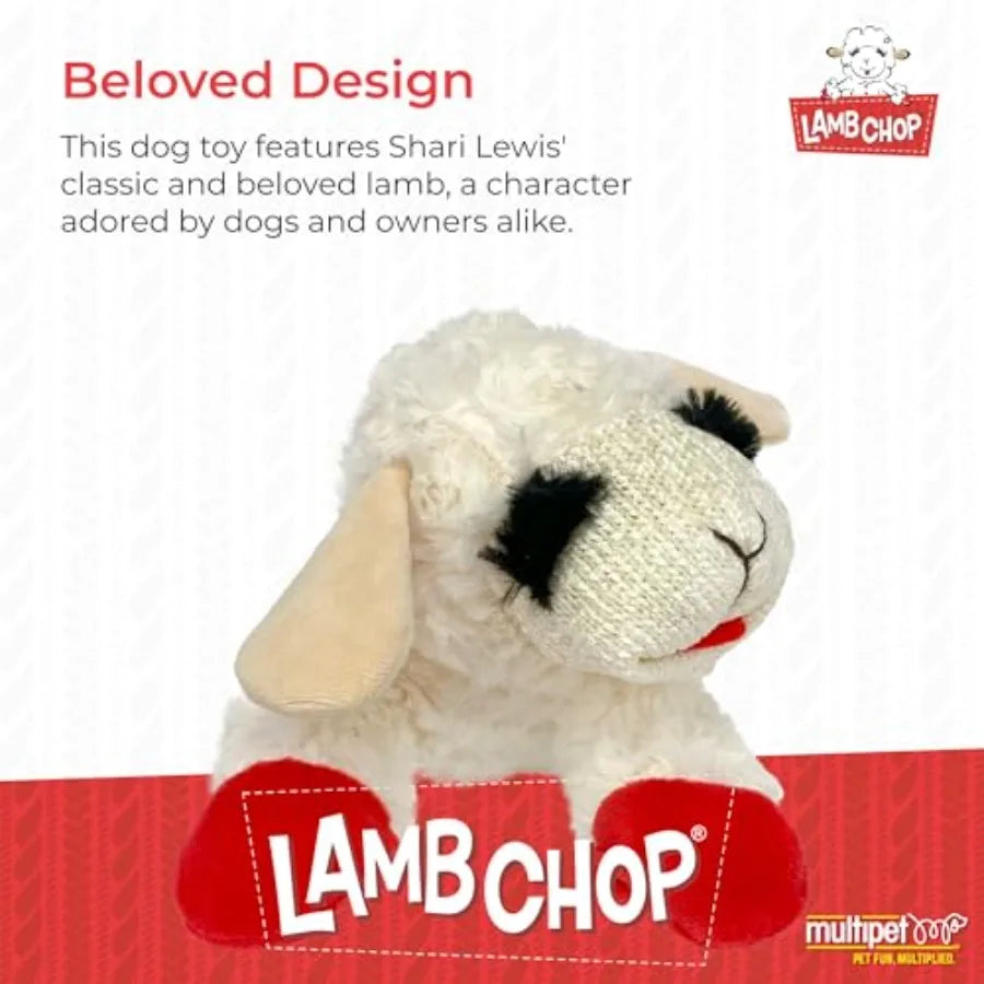 Lamb Chop Plush Dog Toy Squeaky for Small to Medium Dogs
