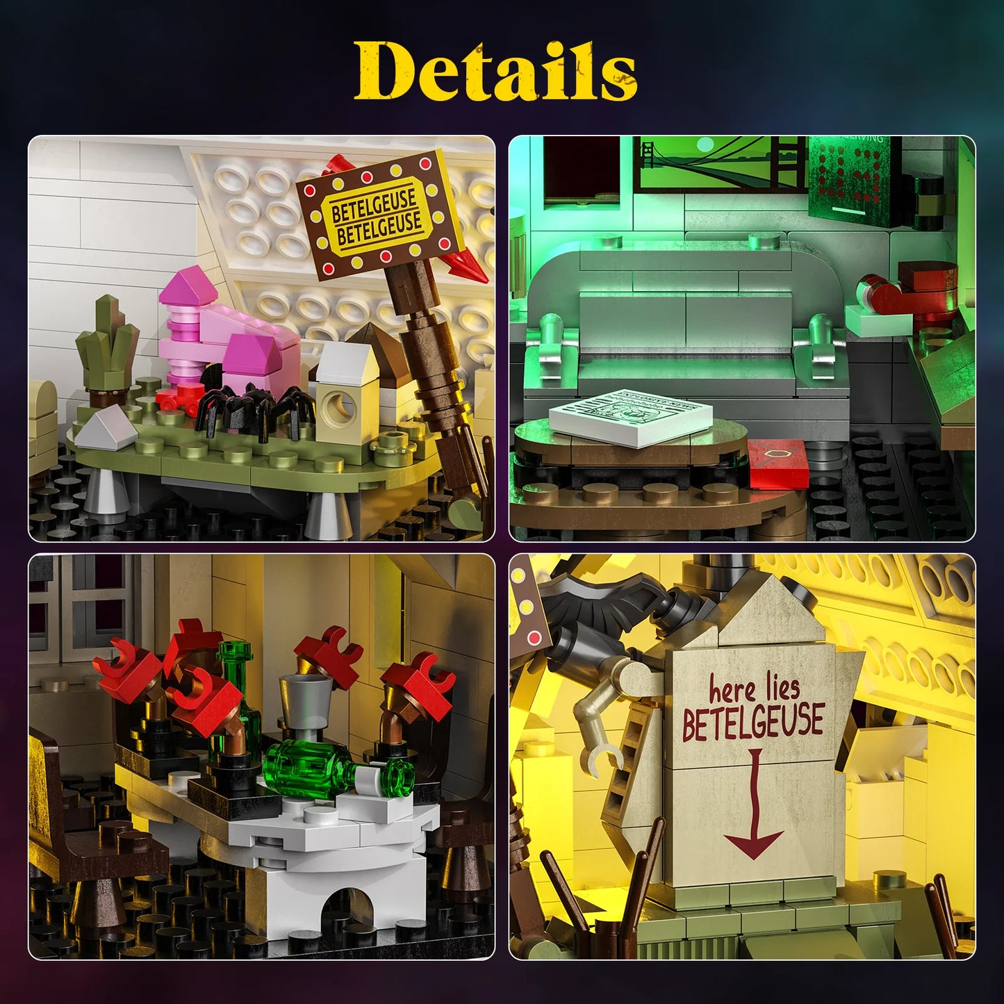 Spooky Beetle Mansion Building Blocks Set Lego Compatible For Halloween Decor