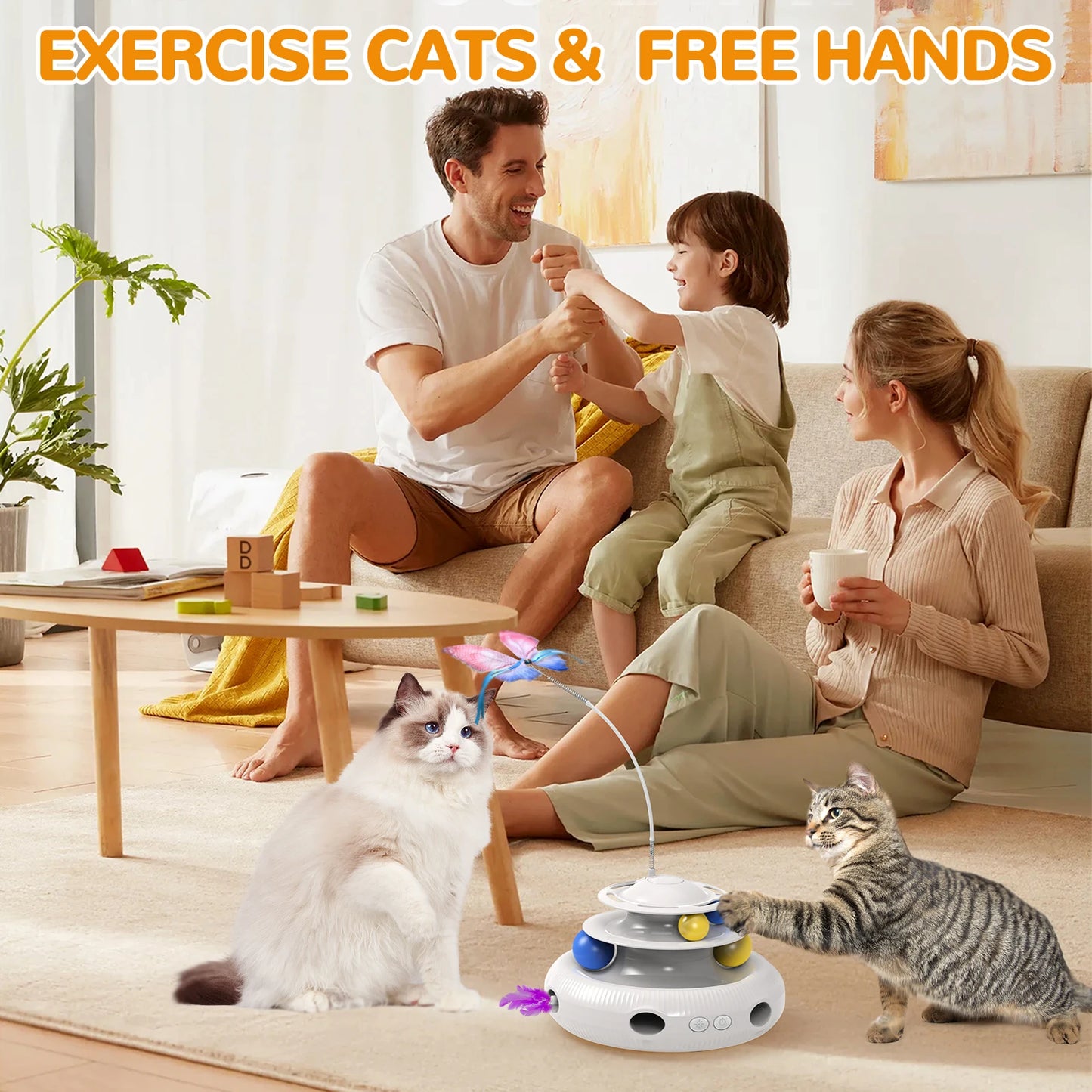 Chargeable Cat Laser Interactive Puzzle Toy USB Feather