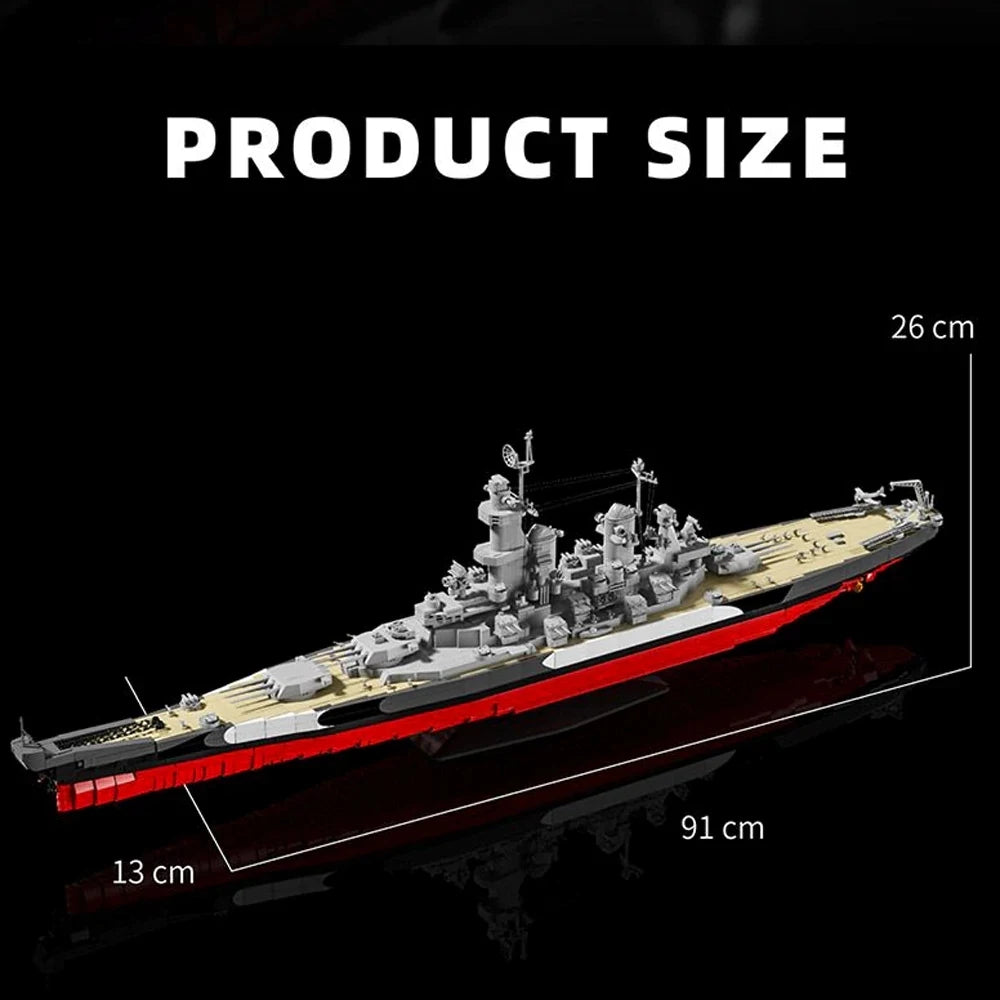 WW2 USS Missouri 1 To 300 Battle Ship Building Blocks Model Desk Ornaments