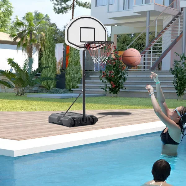 Aosom Height Adjustable Basketball Hoop Portable Stand 30 Foot Backboard