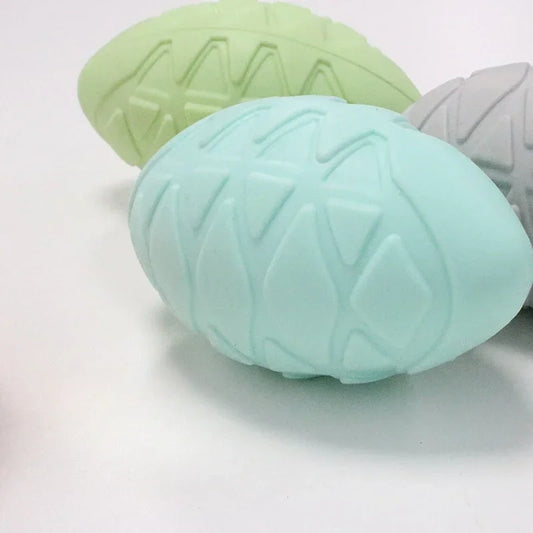 Natural Non Toxic Rubber Football Style Dog Ball Toy Chew