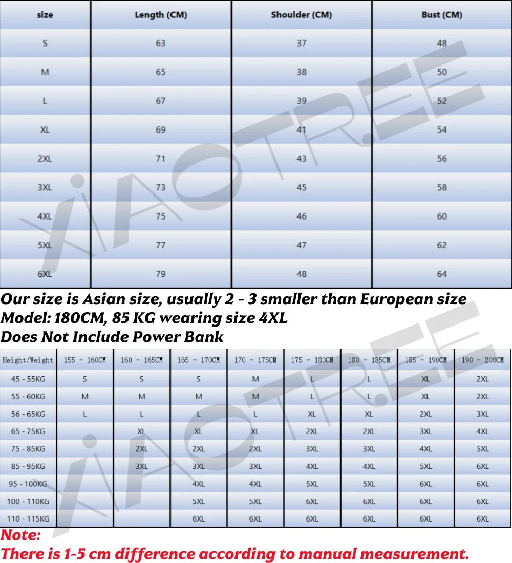Heated Vest USB Heater For Men And Women 6XL Thermal Body Warmer Camping Jacket