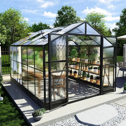 Walkin Greenhouse With 7ft Height 4 Vent Windows Lockable Door Outdoor Gardening