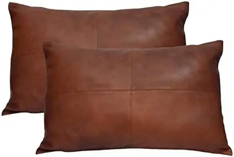 Lambskin Leather Pillow Cover Dolly Lamb Sofa Cushion Case 12x20 Living Room