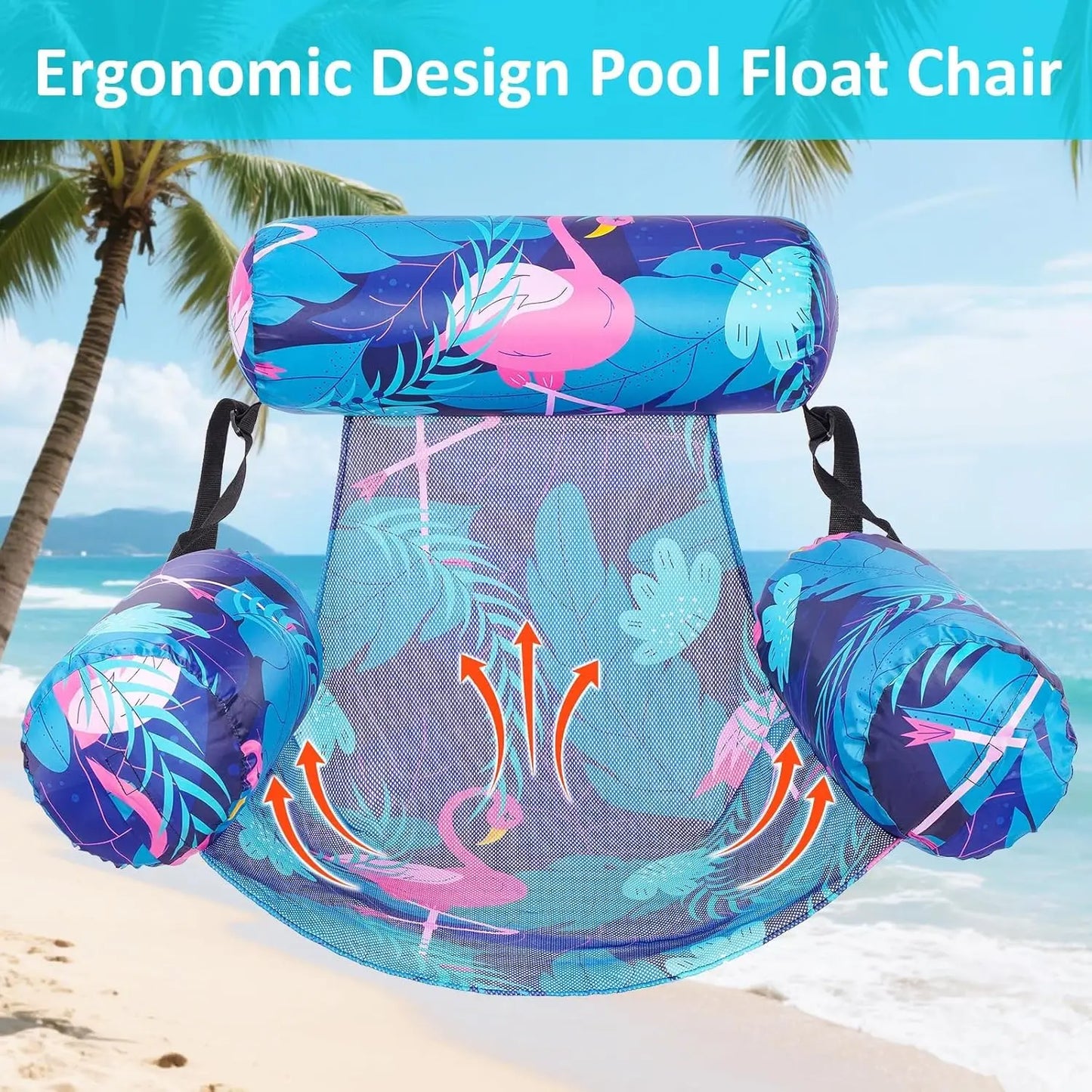 2 Pack Inflatable Pool Float Chairs for Adults With Backrests