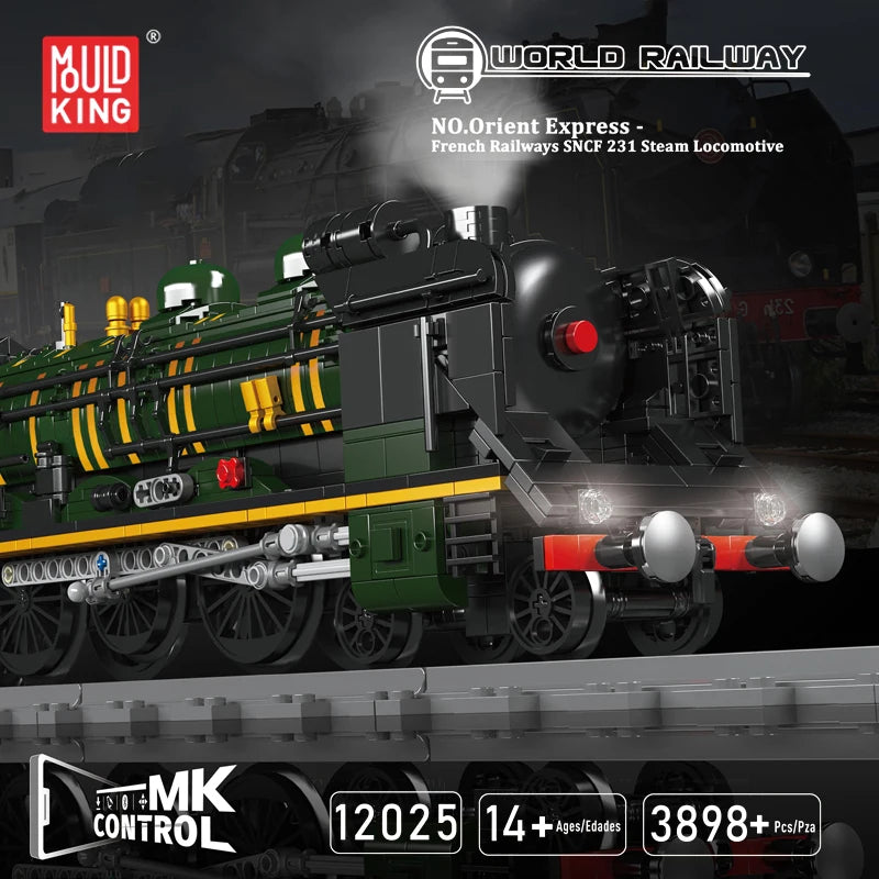 Mould King 12025 Motorized SNCF 231 Steam Locomotive Building Block Set