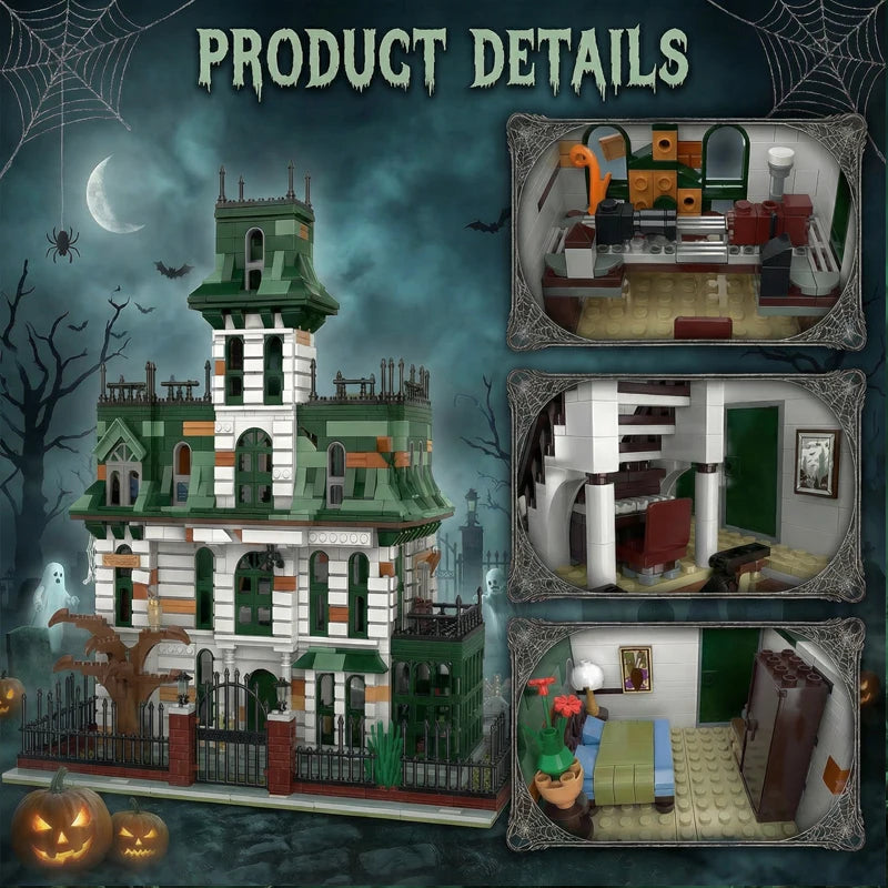 Addams Spooky Manor Building Blocks Nightmare Castle Model Toy for Adults