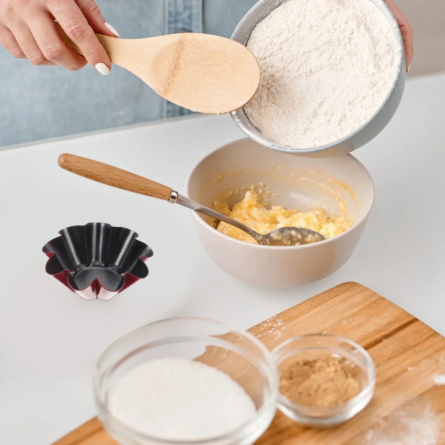 Non Stick Tart Quiche Flan Pan Mold Pie Pizza Cake Mold Cupcake Egg Tart Tartlet Baking Mold Muffin Cup Bakeware