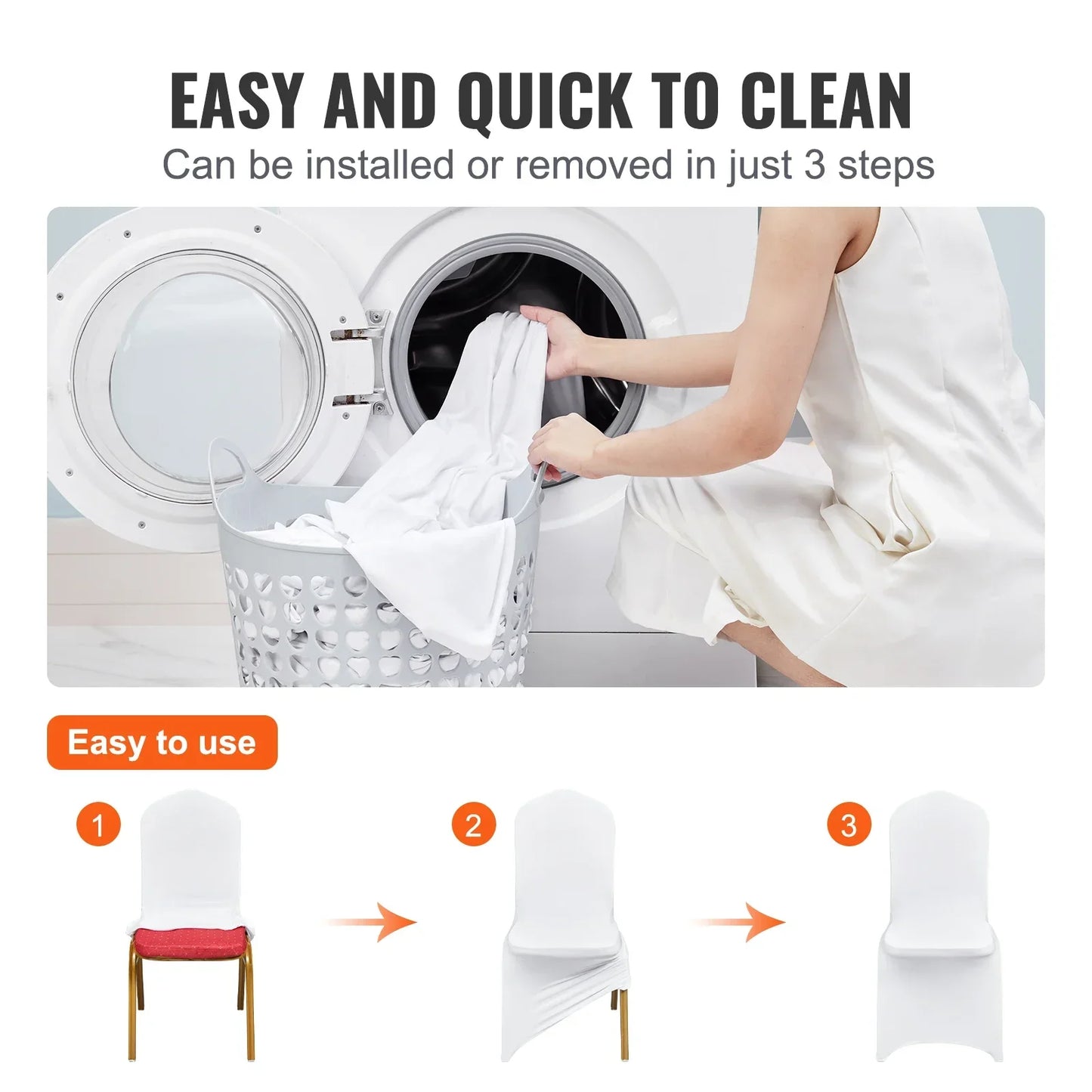 VEVOR Stretch Spandex Chair Covers Removable Slipcovers