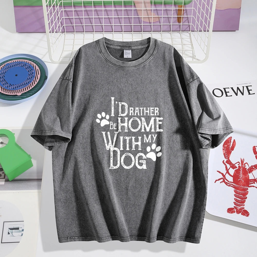 Women Cotton Graphic Tee Dog Paw Prints Y2K Vintage Short Sleeve