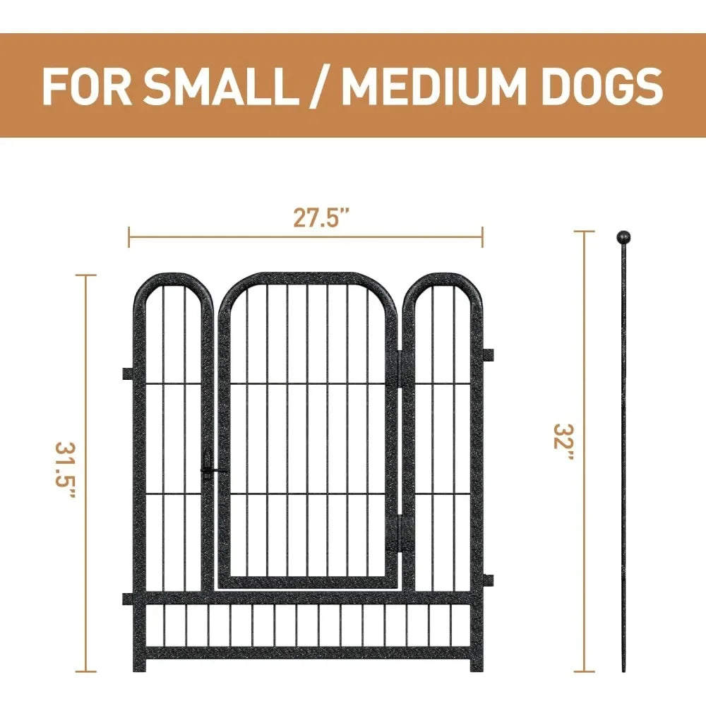 Metal Dog Playpen 32 Inch Height With 32 Panels For Indoor Outdoor Use