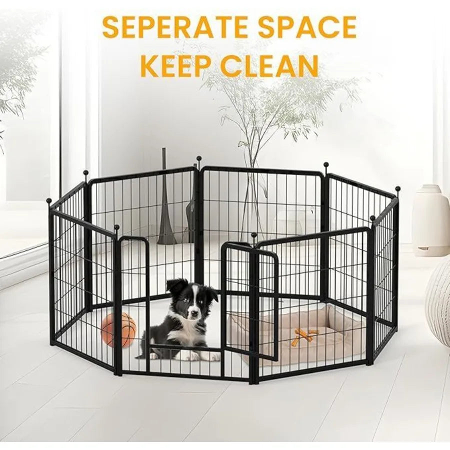 Dog Playpen 32 Inch 16 Panels Ideal Dog Fence for Small Medium Dogs Indoor Outdoor Perfect Dog Pen for Camping Yard RV