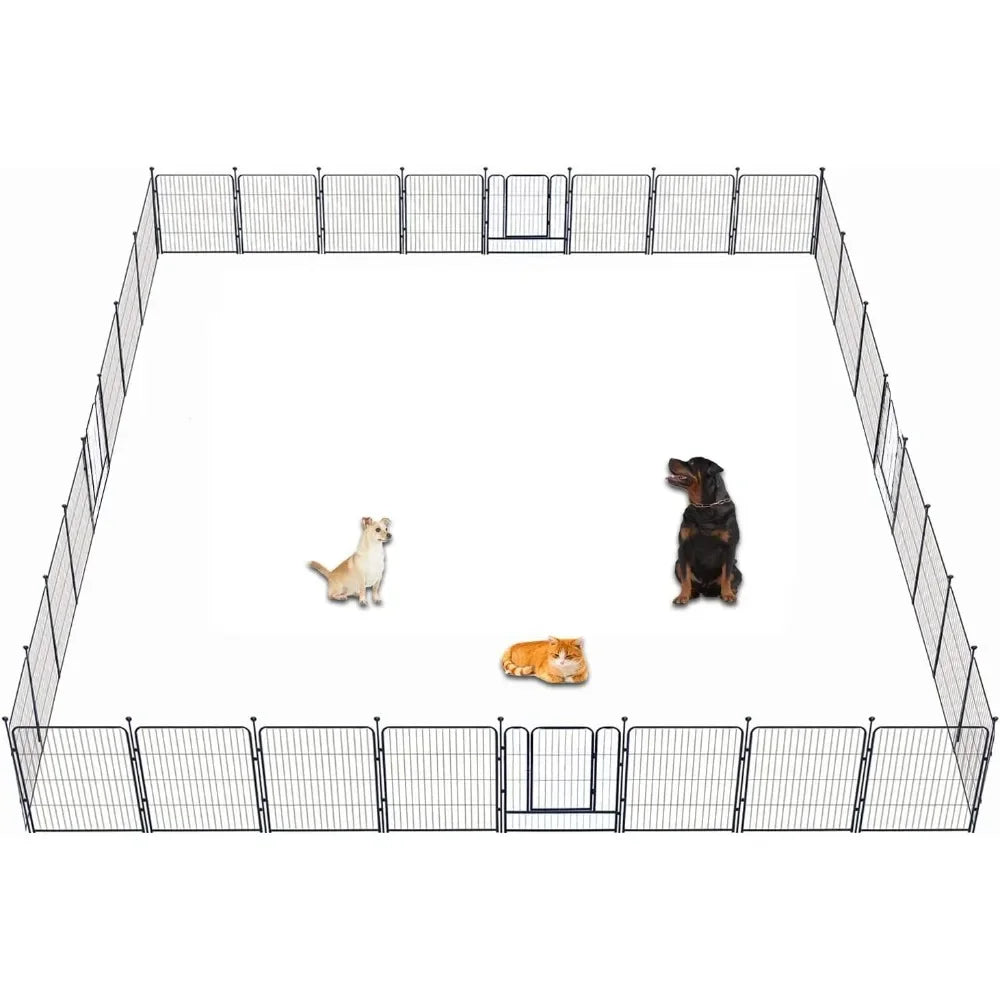 Heavy Duty Folding Dog Playpen Indoor Outdoor Anti Rust Portable With Door Large