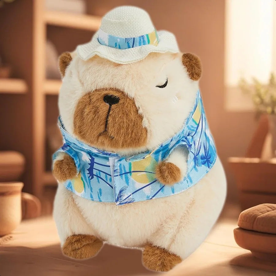 Capybara Plush Toy Adorable 10 Inch Stuffed Animal Soft Cute Capibara Pillow Doll Gift Blue