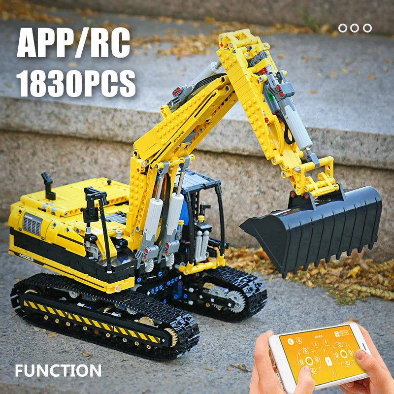 Mould King 13112 Motorized Excavator Building Block With Remote Control
