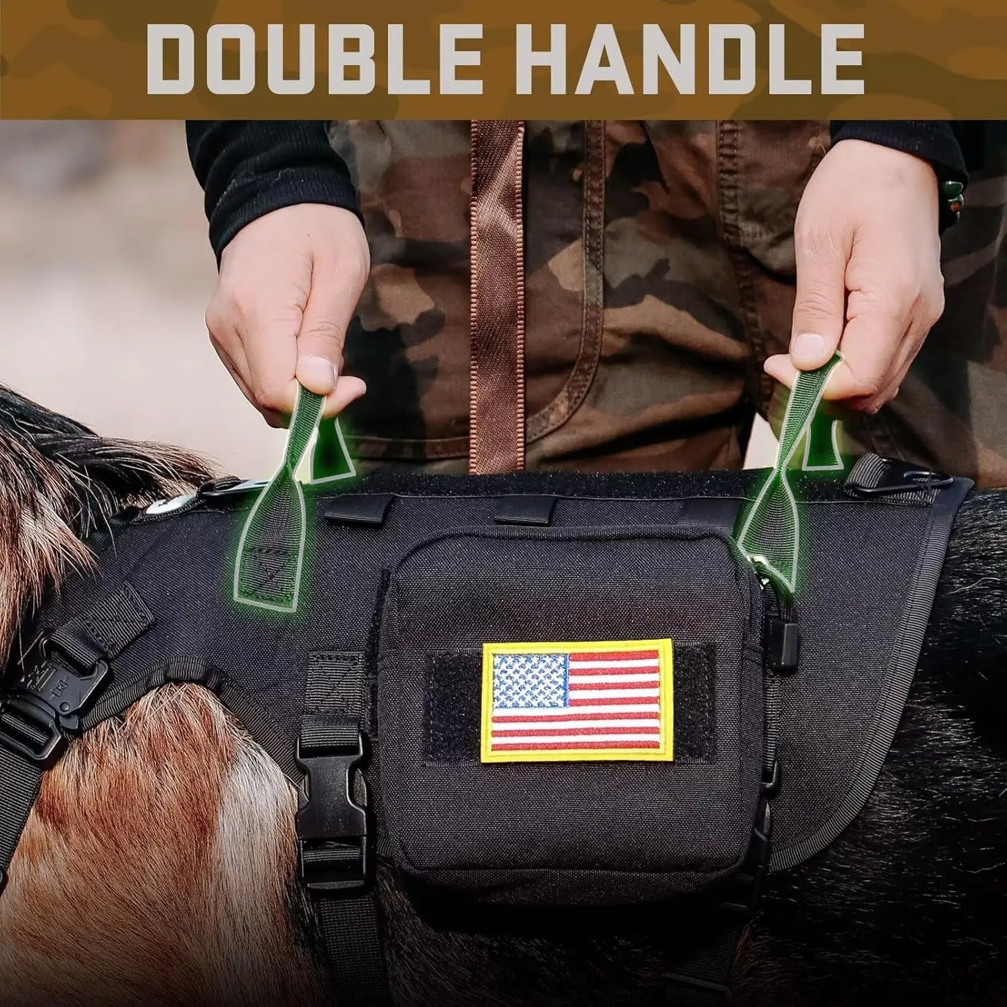 Medium Tactical Dog Harness Handle No Pull Adjustable Chest 19.5 To 41.5 Black