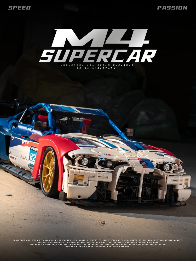 4556 Pieces MOC M4 Supercar Building Blocks Set 1 To 8 Classic Sports Car Model