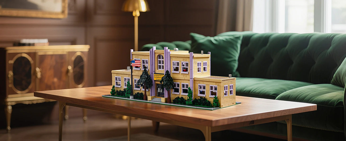 3500 Pieces Springfield Elementary School Building Blocks Set Street View Toy