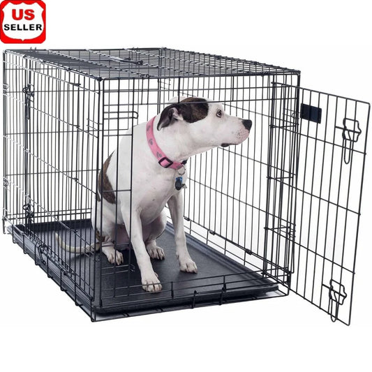 36 Inch Double Door Dog Crate Portable Kennel With Divider