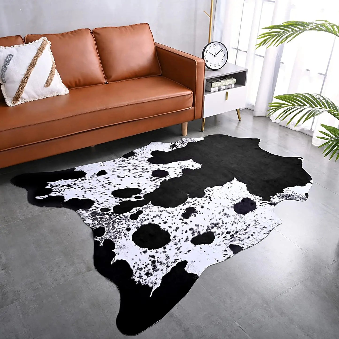 American Style Animal Print Faux Fur Cowhide Rug for Bedroom Living Room Carpet Home Decoration Floor Mats