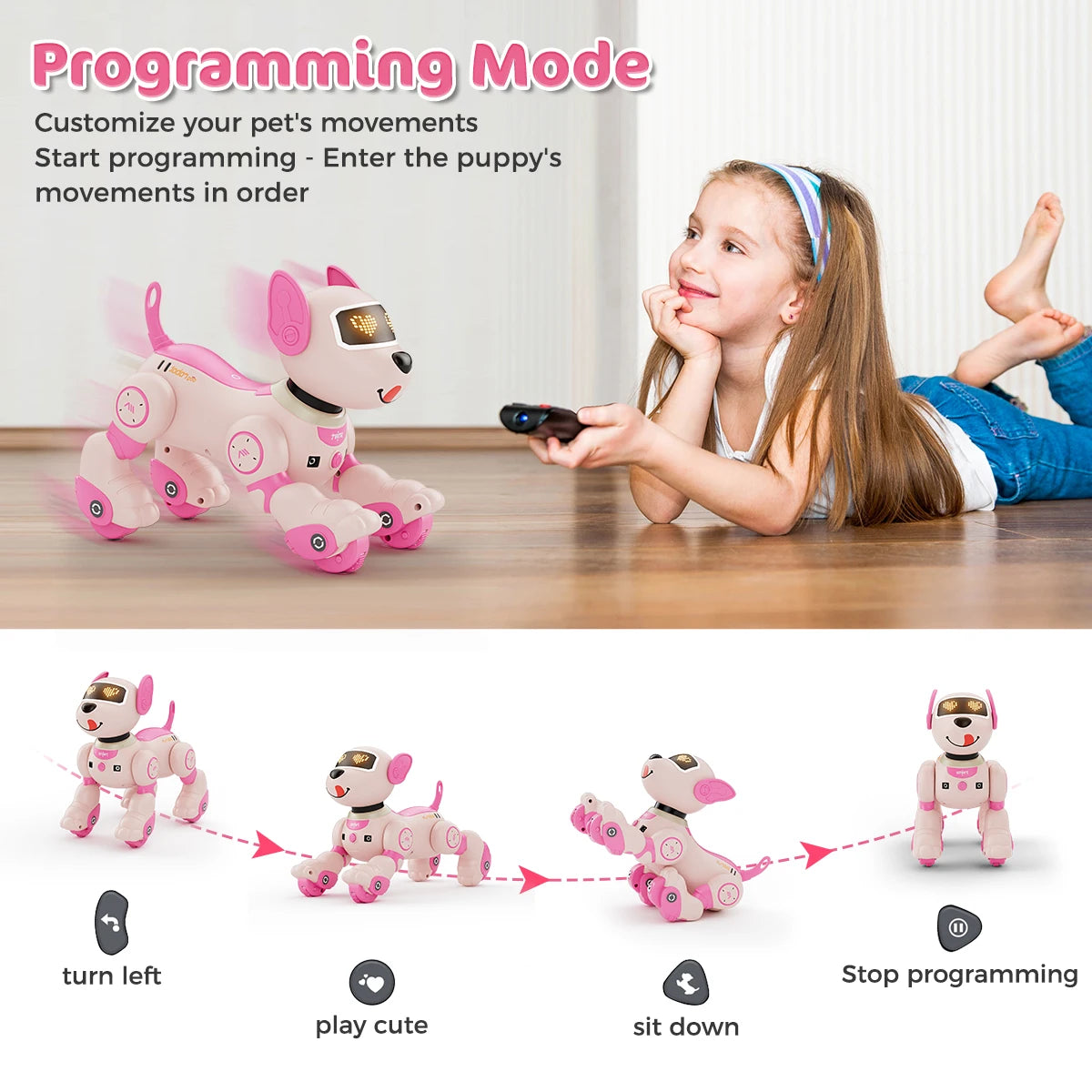VATOS Robot Dog Toy 2.4GHz Remote Control Puppy With Voice And Touch