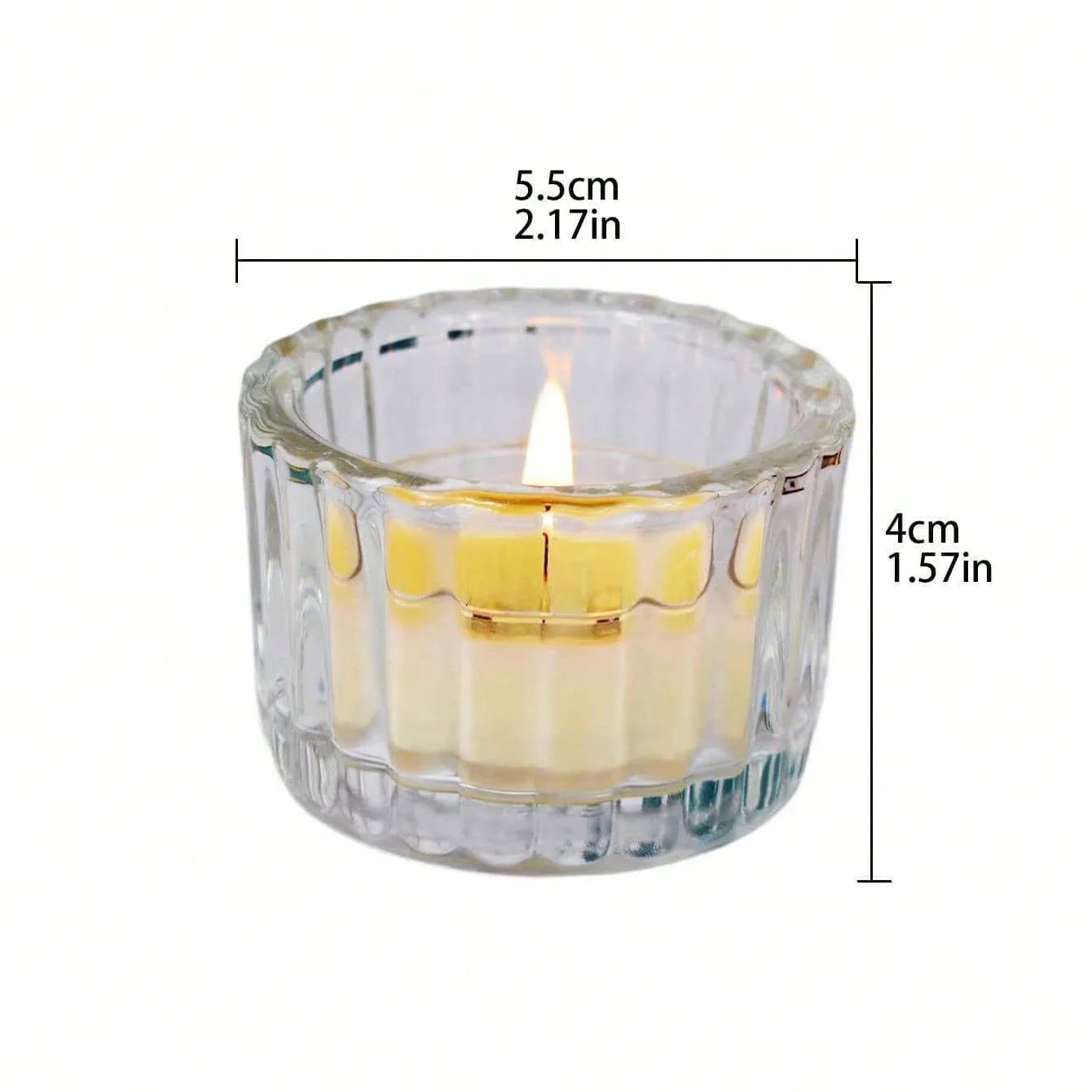 Glass Tealight Candle Holder 2 Pcs Clear Mini Centerpiece