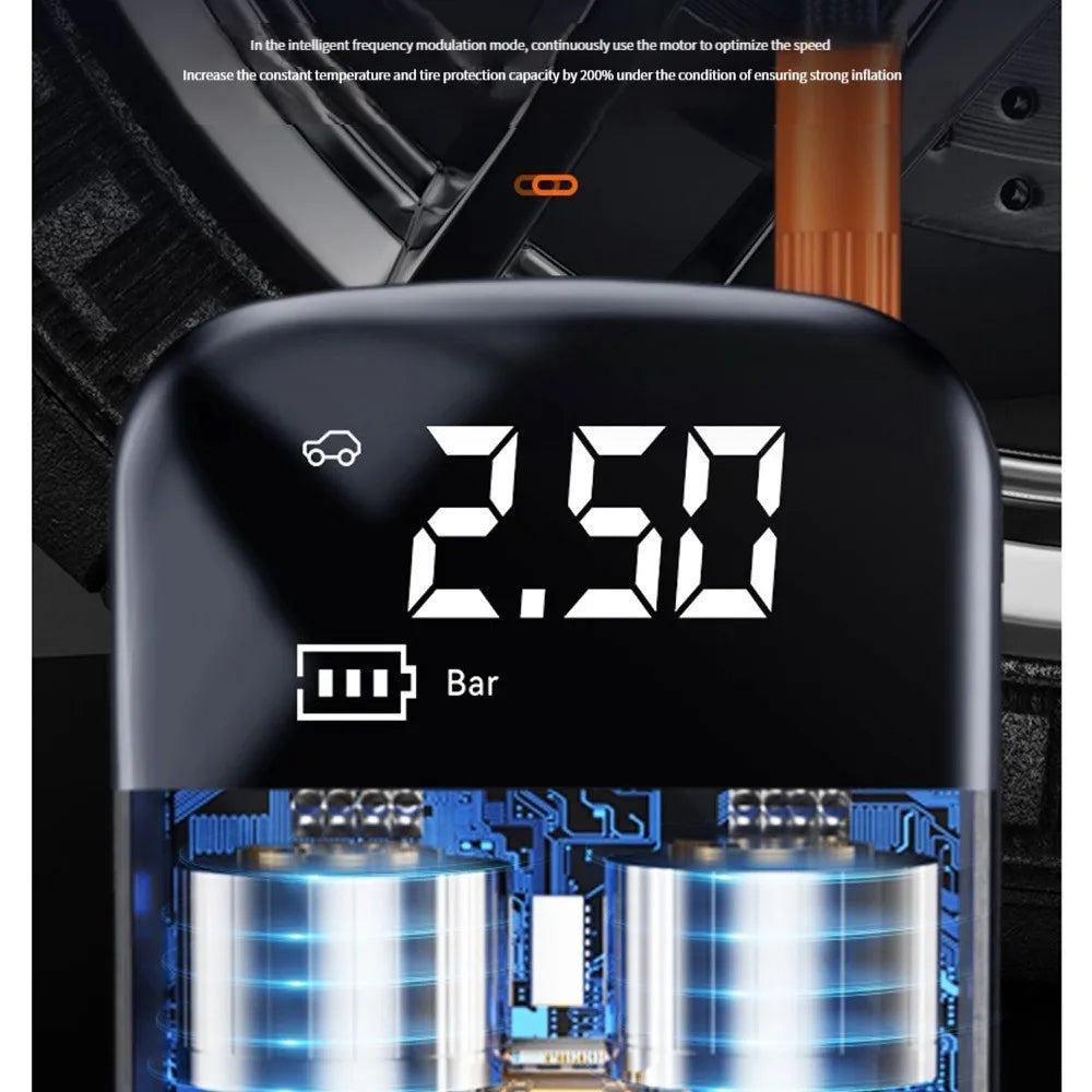 Portable Bicycle Pump 150 PSI Electric Inflator with Digital Display
