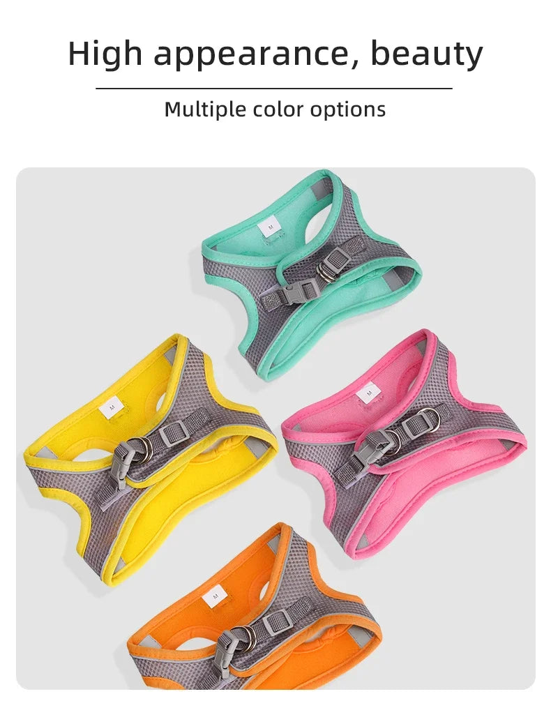 Adjustable Vest Dog Harness for Small Dogs Reflective Leash