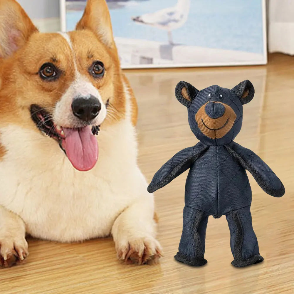 Mighty Bear Plush Interactive Dog Toy for Teeth Grinding Cleaning and Anti Bite Play