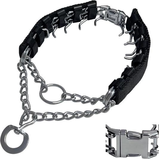 Adjustable Prong Collar For Dogs With Quick Release No Pull Includes Extra Links