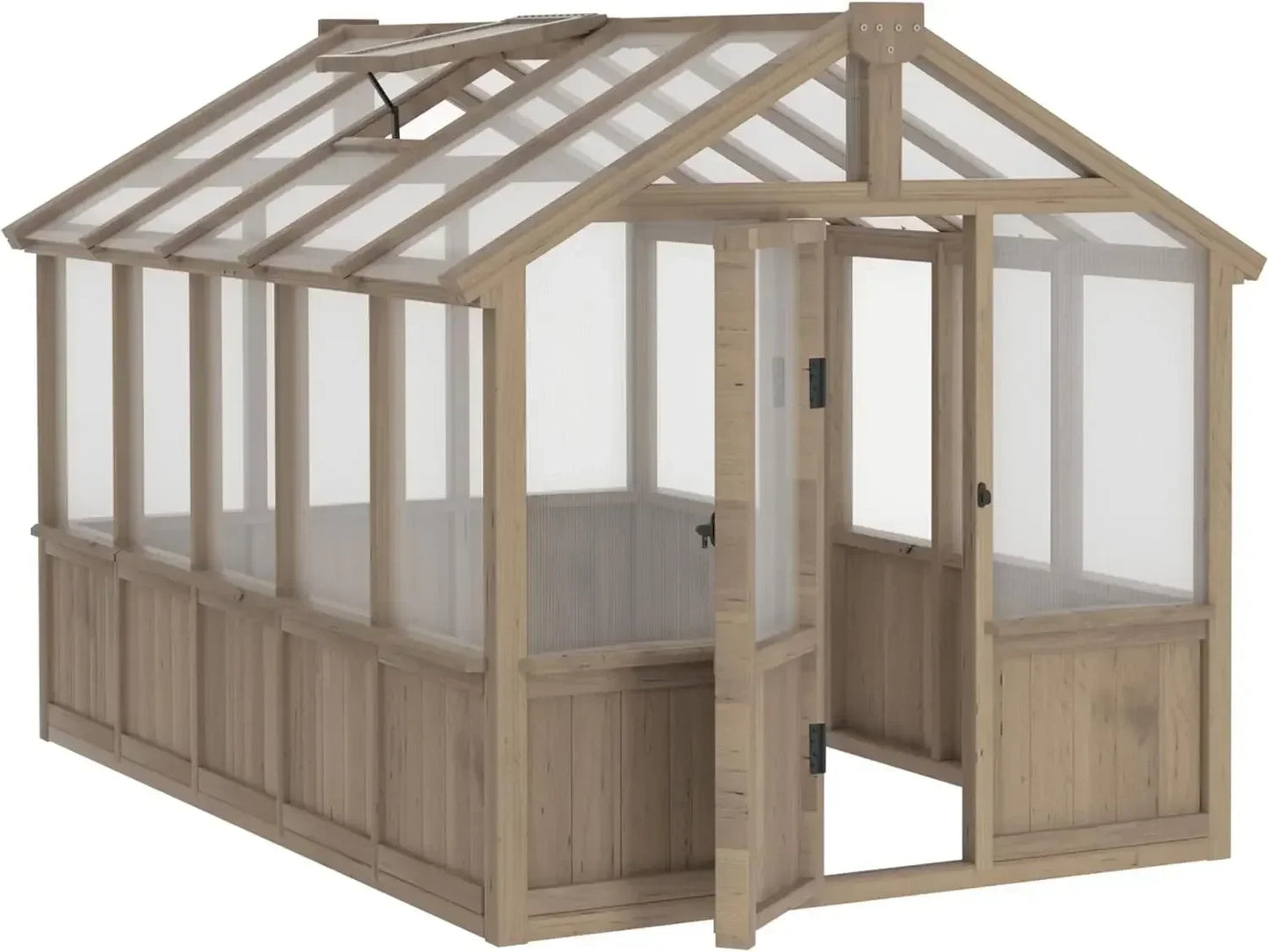 6x10 Ft Walk In Greenhouse Kit With Lockable Door And 6mm Polycarbonate Panels