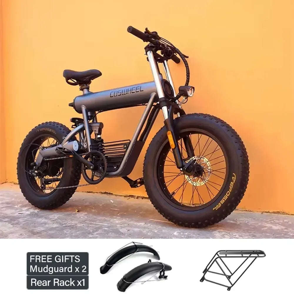 Coswheel Electric Bike CT20S 2000W Motorcycle Dirt Bike Ebike 20 Inch Fat Tire Bicycle 60V 27.5Ah Adult Electric Bicycle