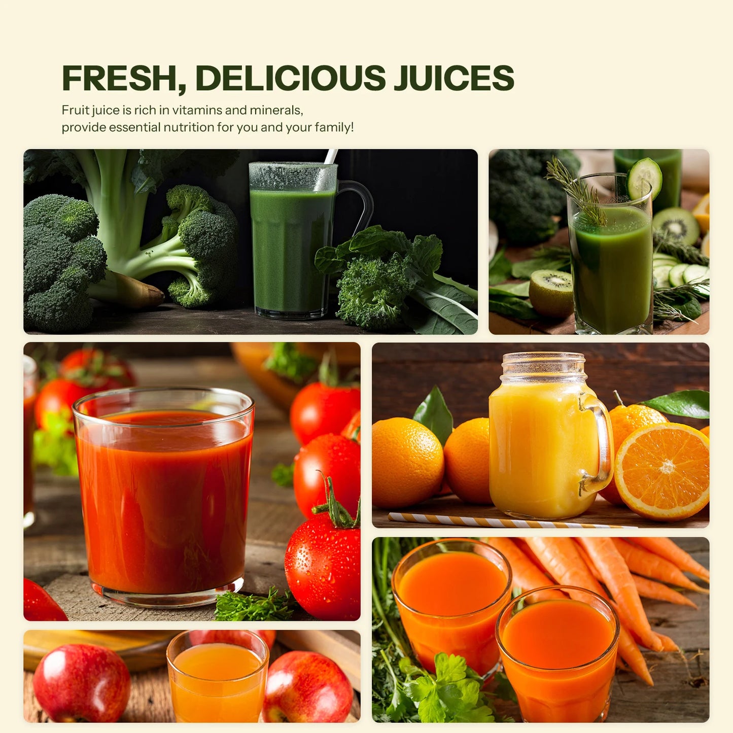 Reemix Masticating Juicer Machine Cold Press Compact Size Juice Extractor Nutrient Retention