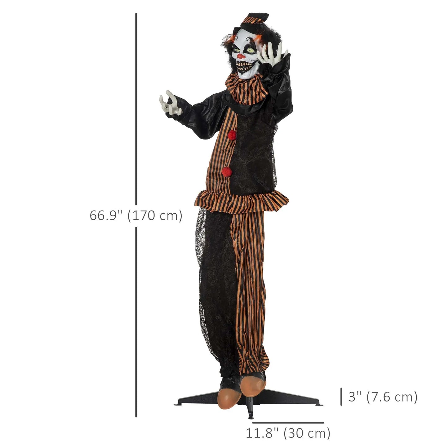 Life Size Clown Animatronic Prop Halloween Light Eyes