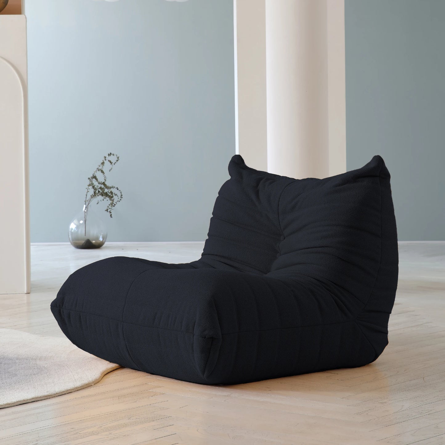 Velvet Teddy Bean Bag Sofa Floor Lounge Chair Foam Filled