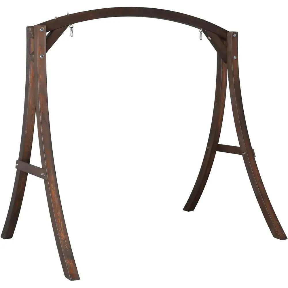 1000 Lb Capacity Wooden Porch Swing Stand With Curved Arc Top For Large Swings