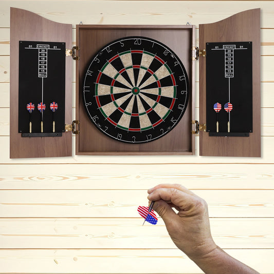 Premium Wall Mounted Dartboard Set With Cabinet Home Office