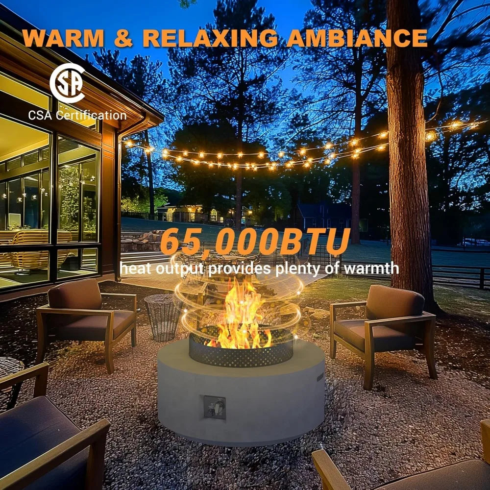 32 Inch Fire Pit Table 3 In 1 65000 BTU Round Gas Firepit