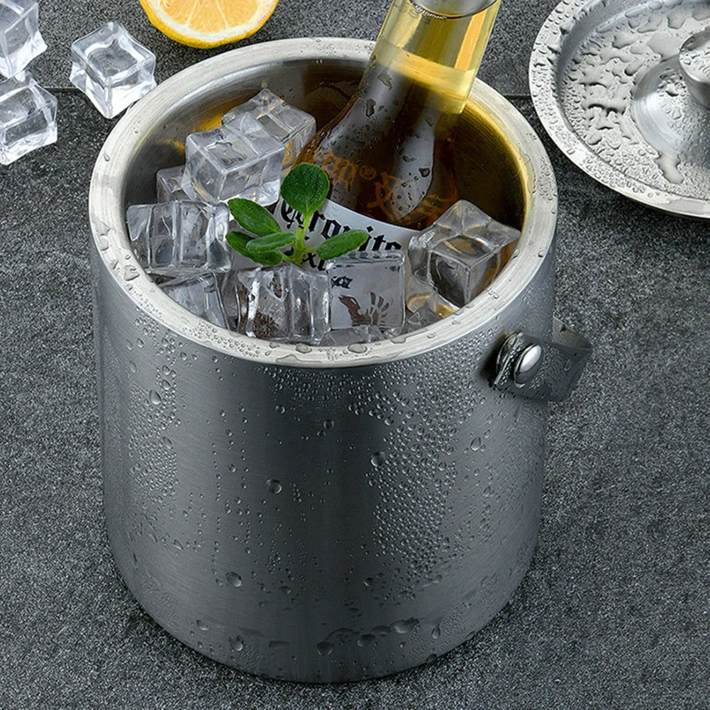 Double Wall Stainless Steel Insulated Ice Bucket Home Bar