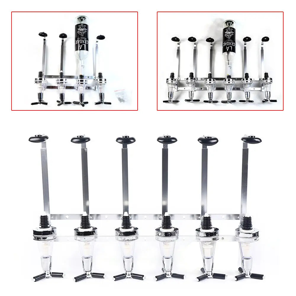Six Bottle Wall Mounted Liquor Dispenser For Bar Wine Home