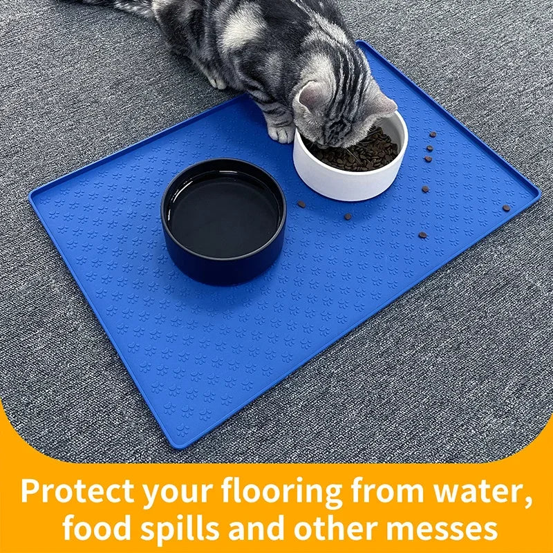 Pet Placemat Dog Cat Feeding Mat Silicone Waterproof Feeder Mats