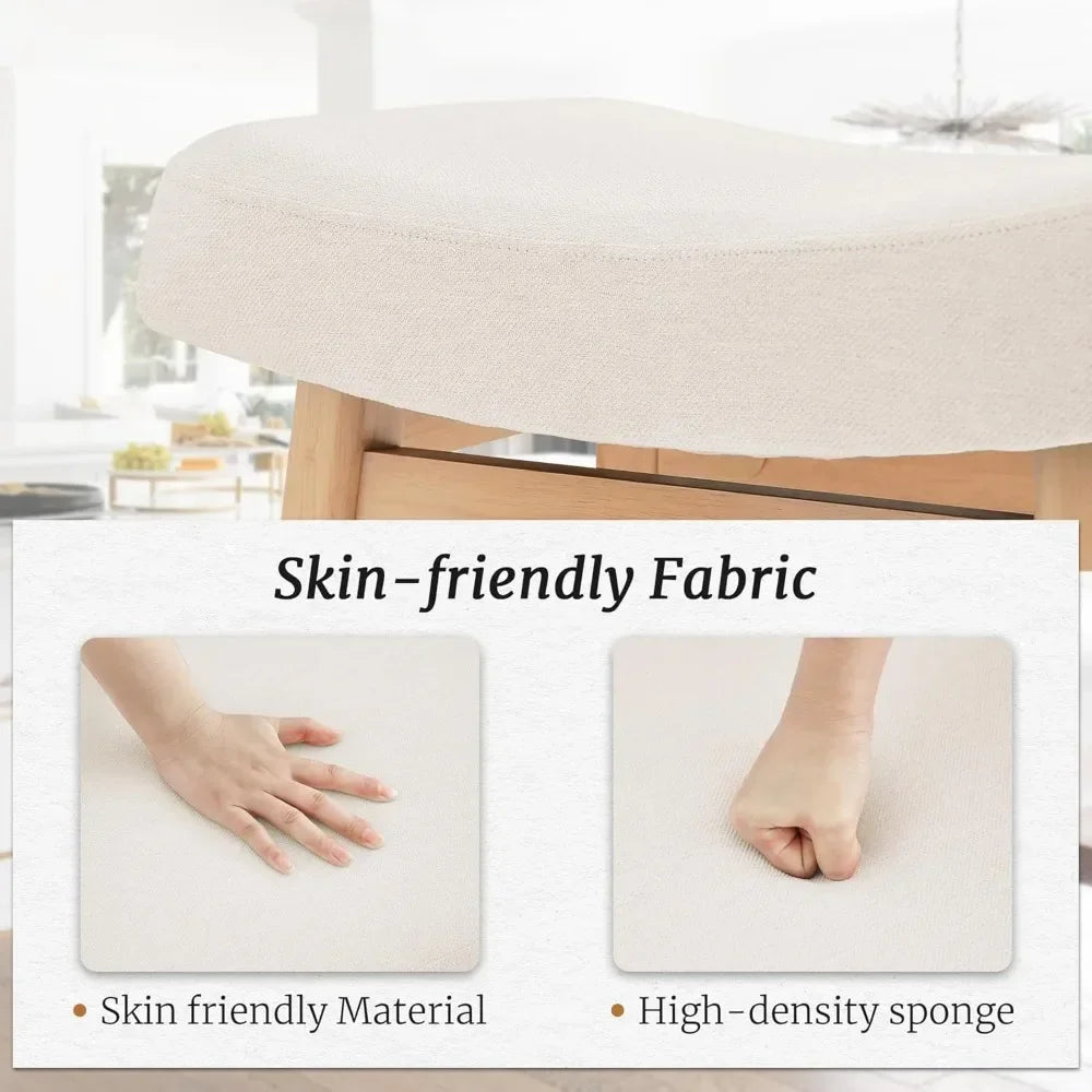 Counter Height Saddle Seat Bar Stools With Sturdy Wood Legs