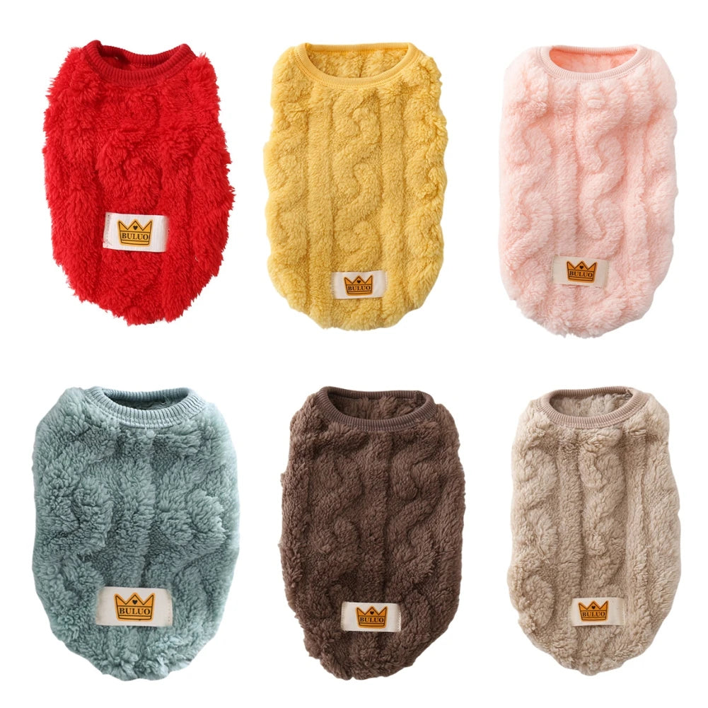 Solid Cute Wavy Double Sided Puppy Kitten Warm Coat Sweater for Small Dogs Cats