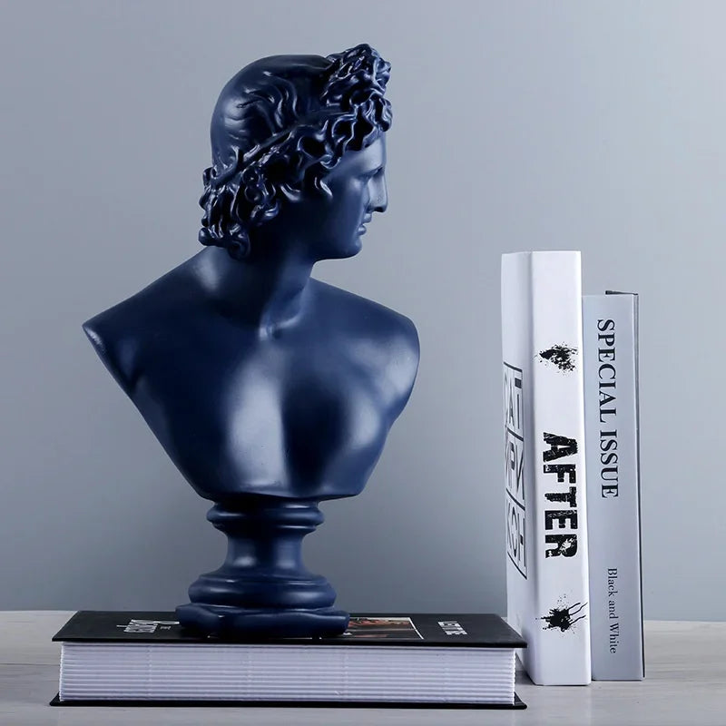 Ancient Greece Resin David Venus Head Statue Decoration for Home Living Room Office Desktop Sculpture