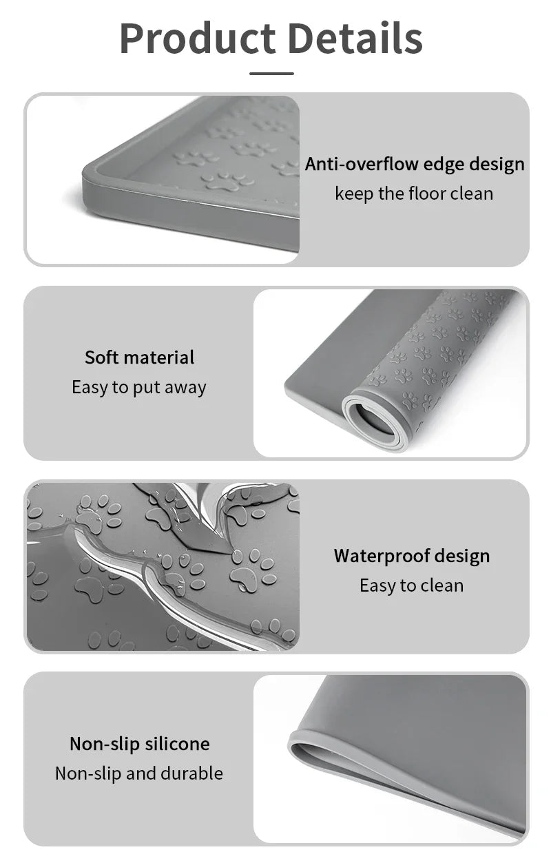 Pet Placemat Dog Cat Feeding Mat Silicone Waterproof Feeder Mats