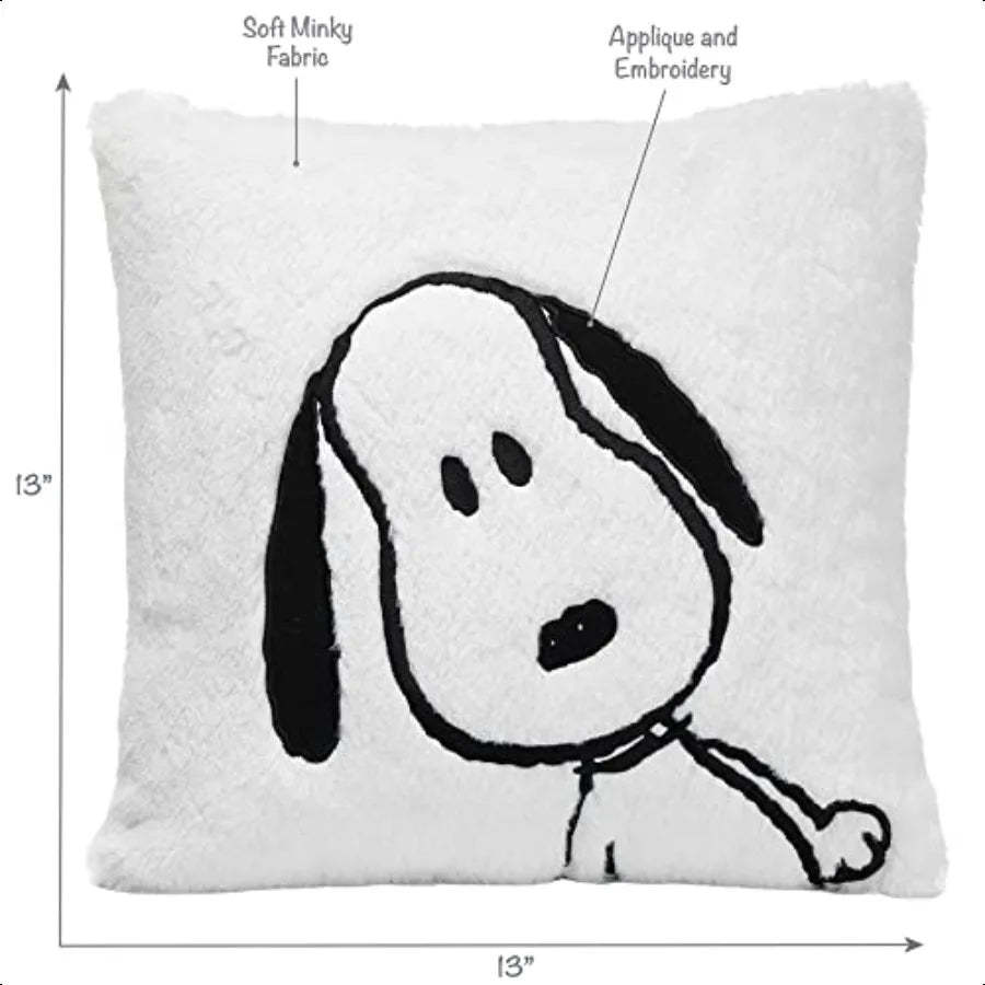 Classic White Black Furry Decorative Throw Pillow
