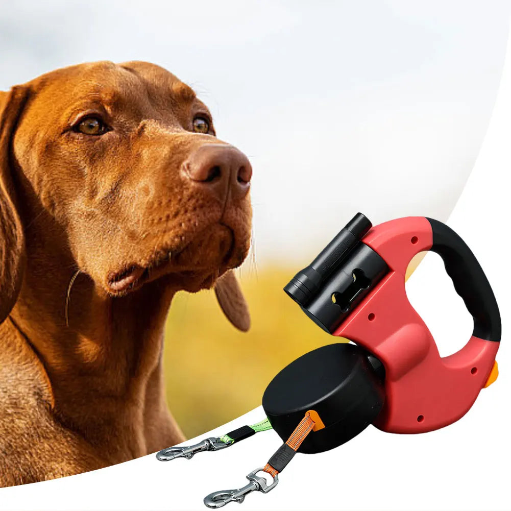 Double Headed Dog Leash LED 360 Degree Swivel for Two Dogs