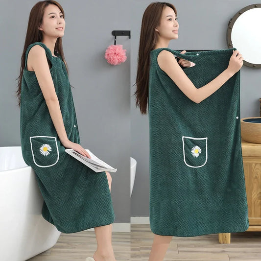 Cotton Quick Dry Bathrobe and Bath Towel Set for Adults
