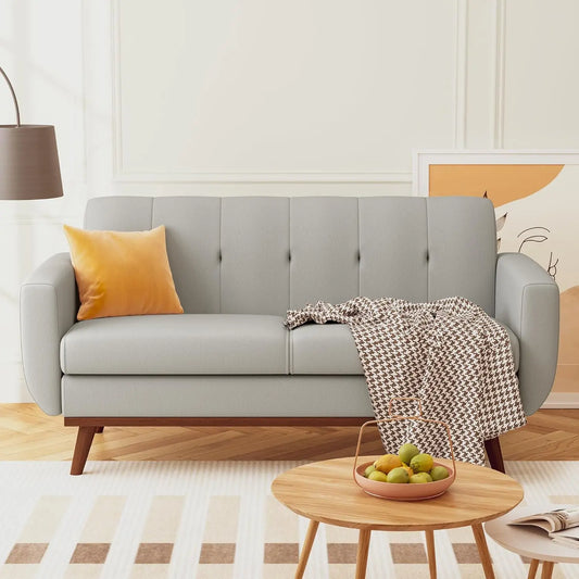 Hcore 66 Inch Loveseat Sofa Mid Century Modern Linen Living Room Couch